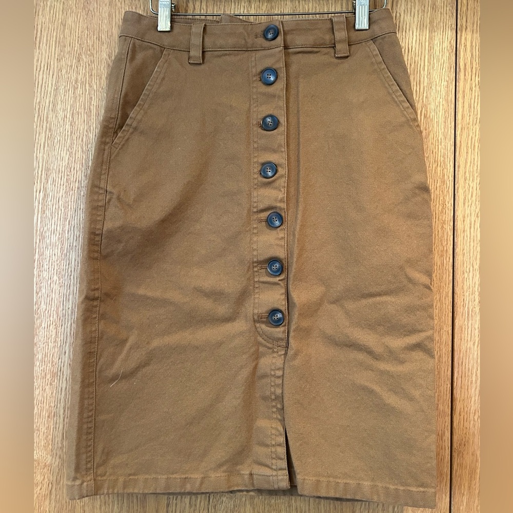Pendleton Front Button Pencil Skirt Cognac Colored Women’s Size 2